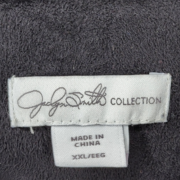 Jaclyn Smith Women's Black Faux Fur Leather Long Sleeve Open Front Jacket - XXL - Picture 3 of 5